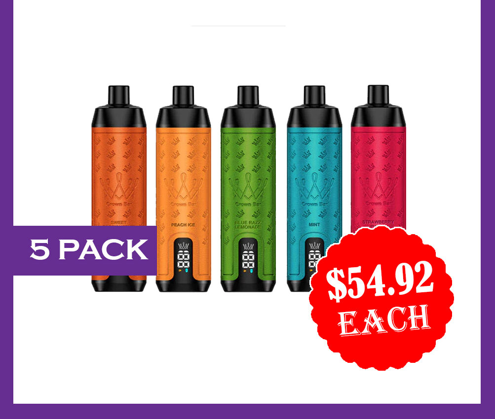 ALFAKHER CROWN BAR - 15000 PUFFS - 5 PACK — Buy Online Australia | Buy Vape Online