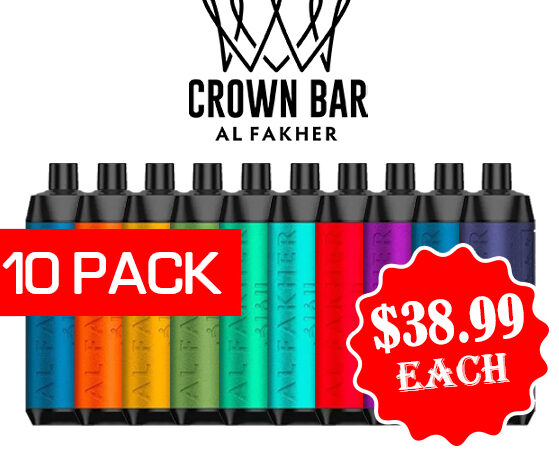 ALFAKHER CROWN BAR - 8000 PUFFS - 10 PACK — Buy Online Australia | Buy Vape Online
