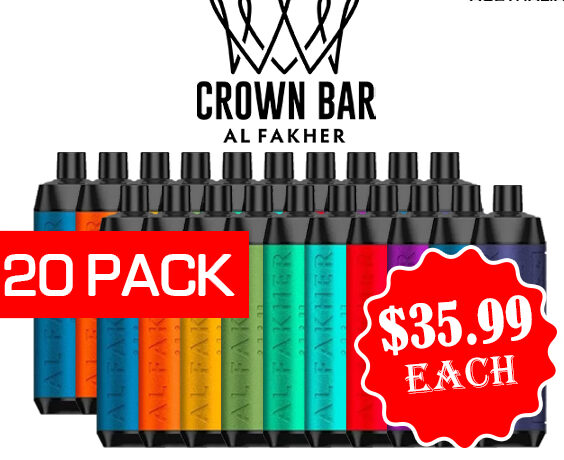 ALFAKHER CROWN BAR - 8000 PUFFS - 20 PACK — Buy Online Australia | Buy Vape Online
