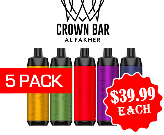 ALFAKHER CROWN BAR - 8000 PUFFS - 5 PACK — Buy Online Australia | Buy Vape Online