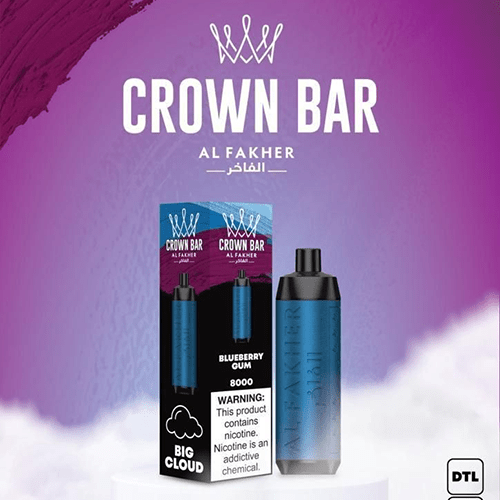 ALFAKHER CROWN BAR BLUEBERRY BUBBLE GUM - 8000 PUFFS — Buy Online Australia | Buy Vape Online