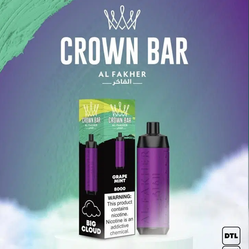 ALFAKHER CROWN BAR - GRAPE MINT - 8000 PUFFS — Buy Online Australia | Buy Vape Online