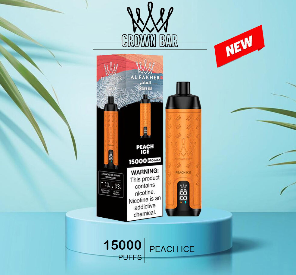 ALFAKHER CROWN BAR - PEACH ICE - 15000 PUFFS — Buy Online Australia | Buy Vape Online