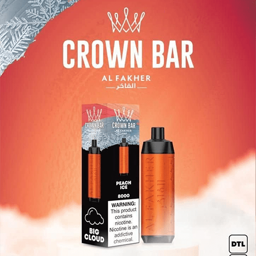 ALFAKHER CROWN BAR PEACH ICE - 8000 PUFFS — Buy Online Australia | Buy Vape Online