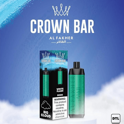 ALFAKHER CROWN BAR WHITE FLASH - 8000 PUFFS — Buy Online Australia | Buy Vape Online