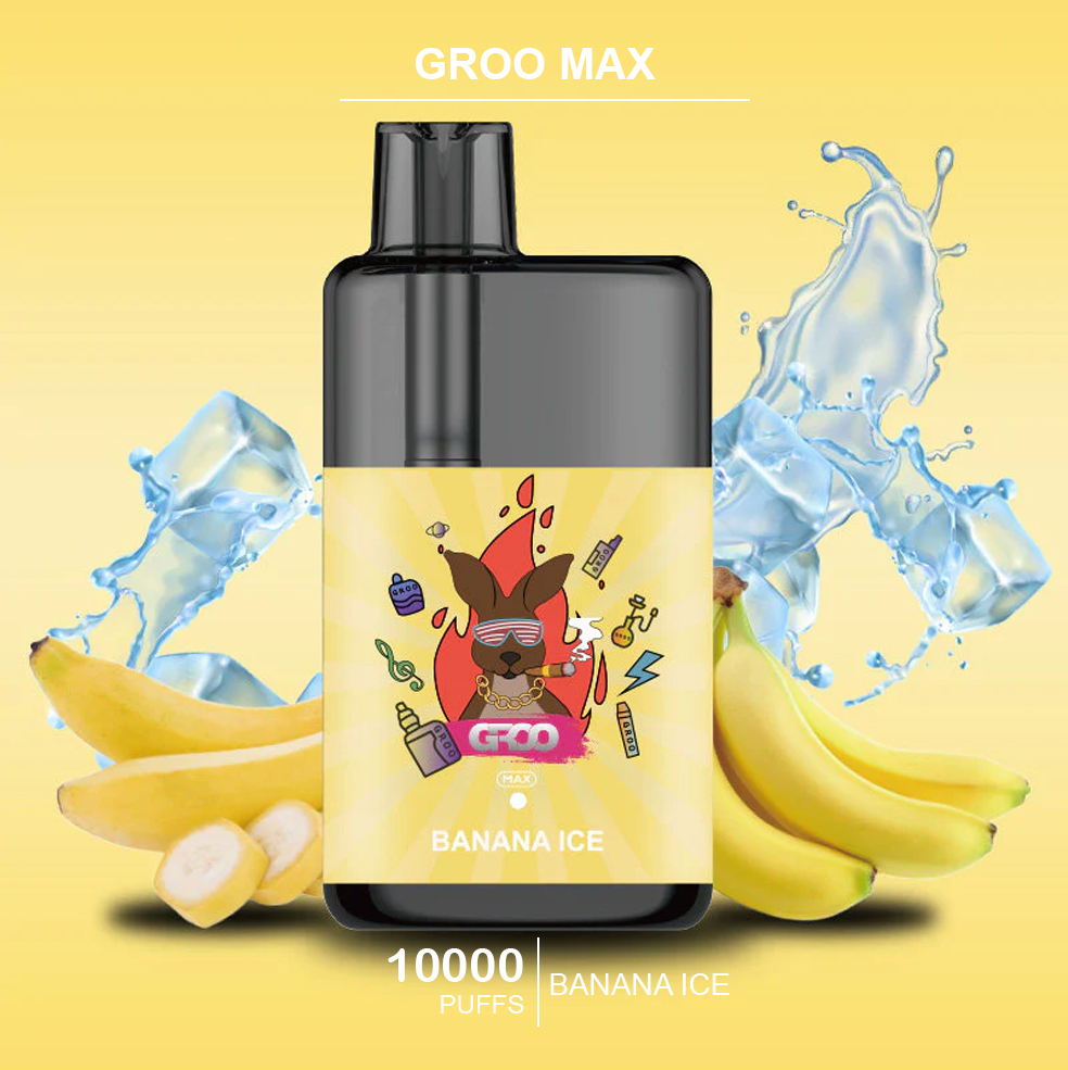 GROO MAX - BANANA ICE - 10000 PUFFS — Buy Online Australia | Buy Vape Online