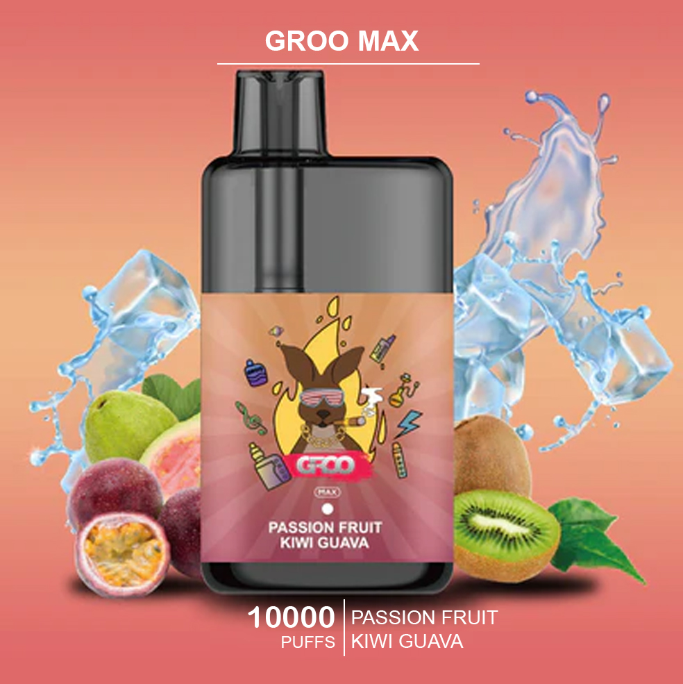 GROO MAX - PASSION FRUIT KIWI GUAVA - 10000 PUFFS — Buy Online Australia | Buy Vape Online