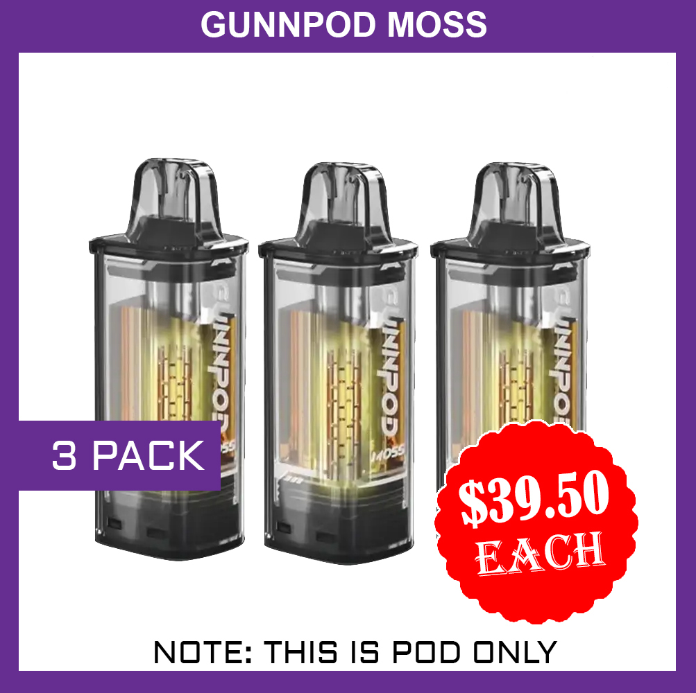 GUNNPOD MOSS - 3 PACK - 8000 PUFFS - POD ONLY — Buy Online Australia | Buy Vape Online