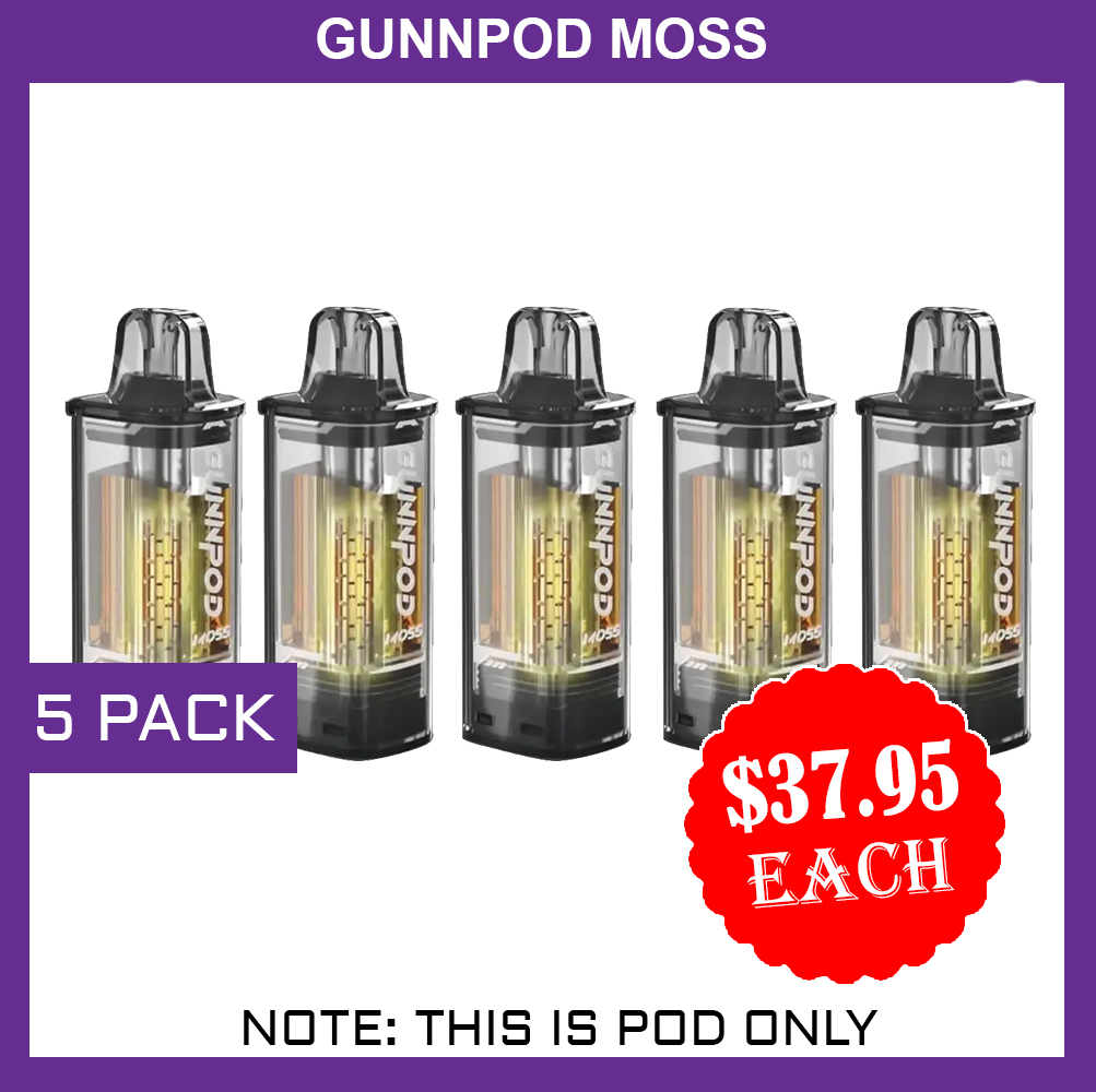 GUNNPOD MOSS - 5 PACK - 8000 PUFFS - POD ONLY — Buy Online Australia | Buy Vape Online