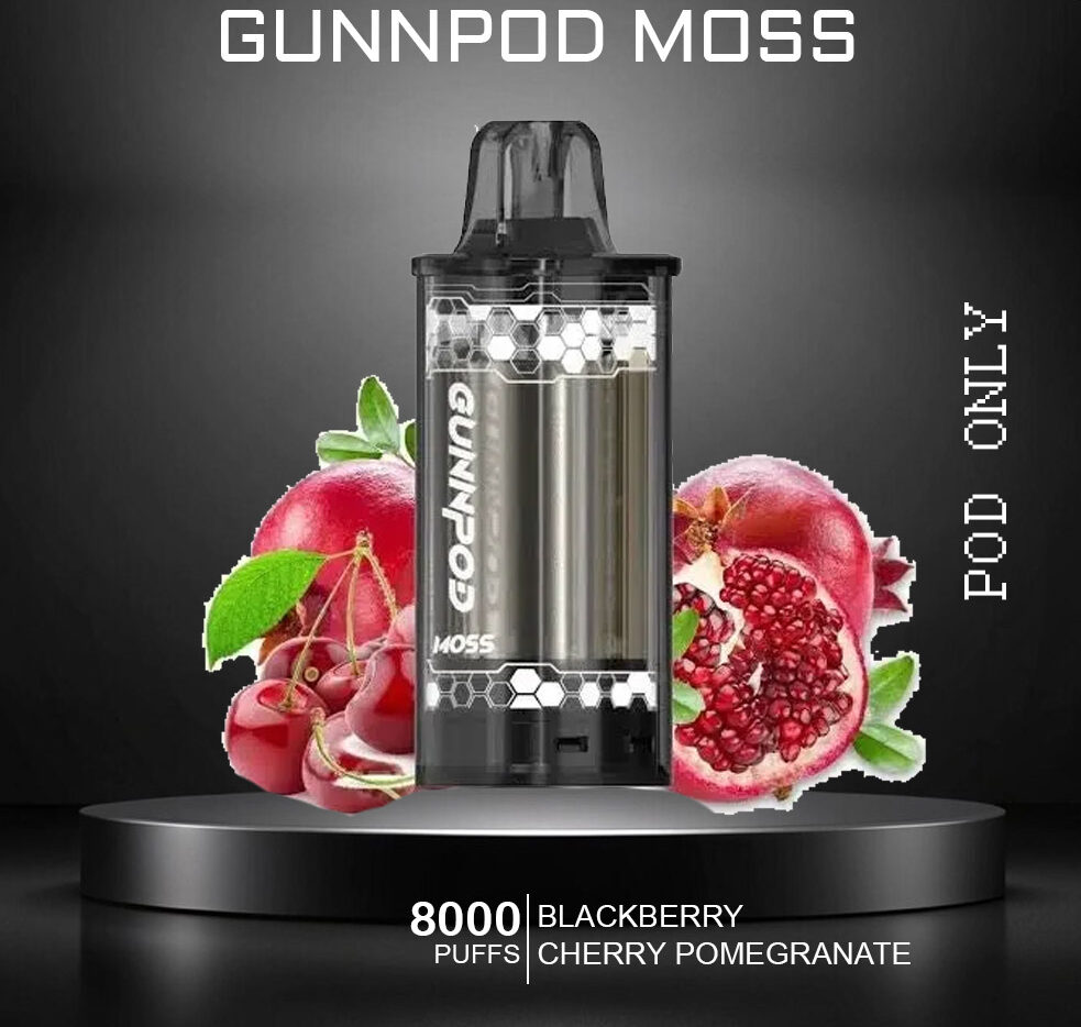 GUNNPOD MOSS - BLACKBERRY CHERRY POMEGRANATE - 8000 PUFFS - POD ONLY — Buy Online Australia | Buy Vape Online