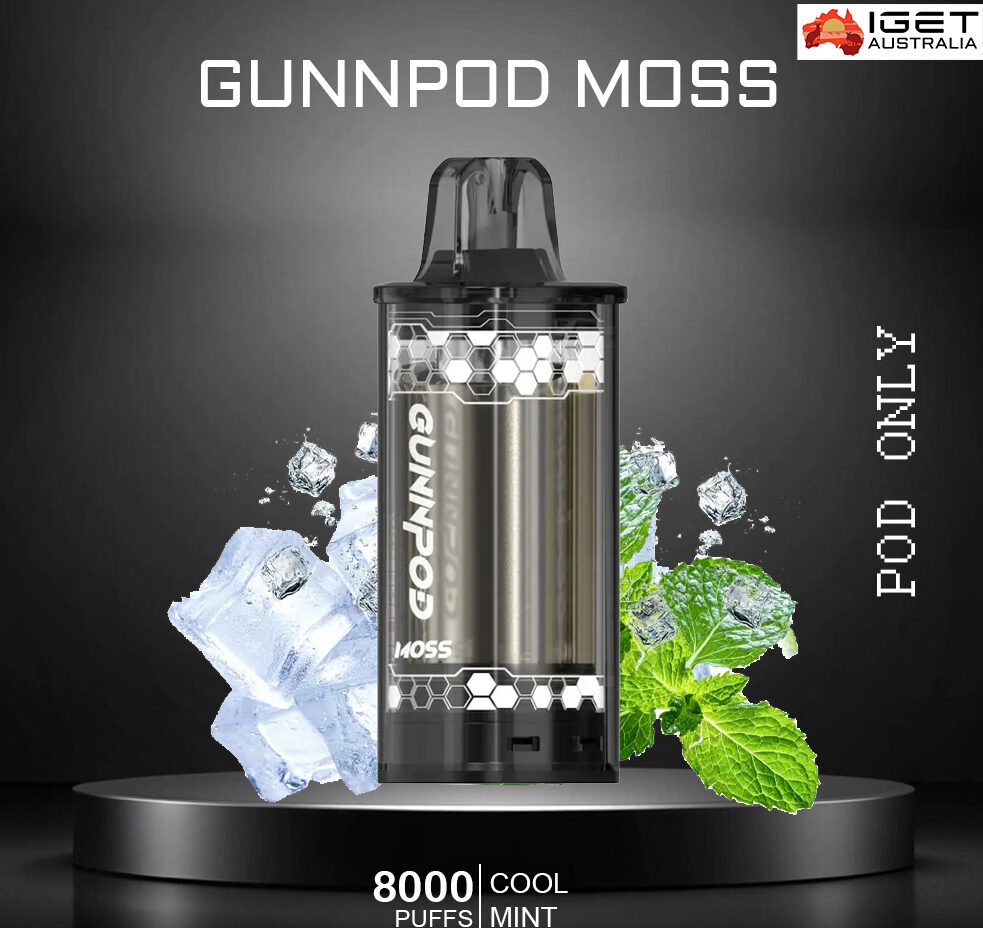 GUNNPOD MOSS - COOL MINT - 8000 PUFFS - POD ONLY — Buy Online Australia | Buy Vape Online