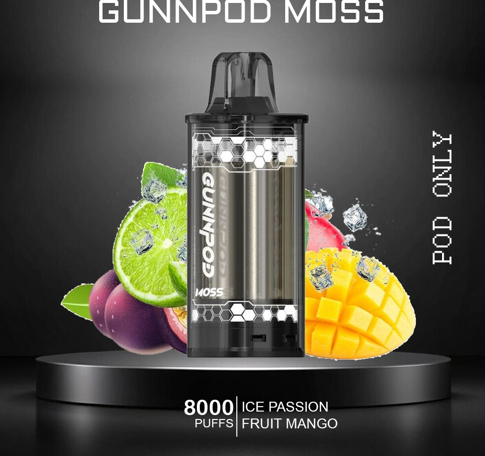 GUNNPOD MOSS - ICE PASSION FRUIT MANGO - 8000 PUFFS - POD ONLY — Buy Online Australia | Buy Vape Online