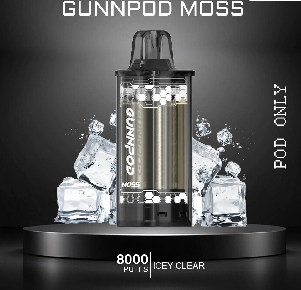 GUNNPOD MOSS - ICY CLEAR - 8000 PUFFS - POD ONLY — Buy Online Australia | Buy Vape Online