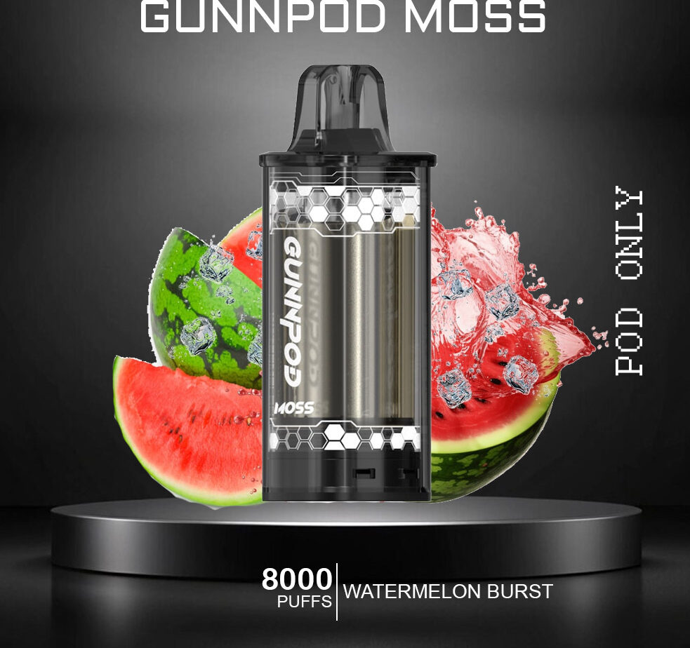 GUNNPOD MOSS - WATERMELON BURST - 8000 PUFFS - POD ONLY — Buy Online Australia | Buy Vape Online