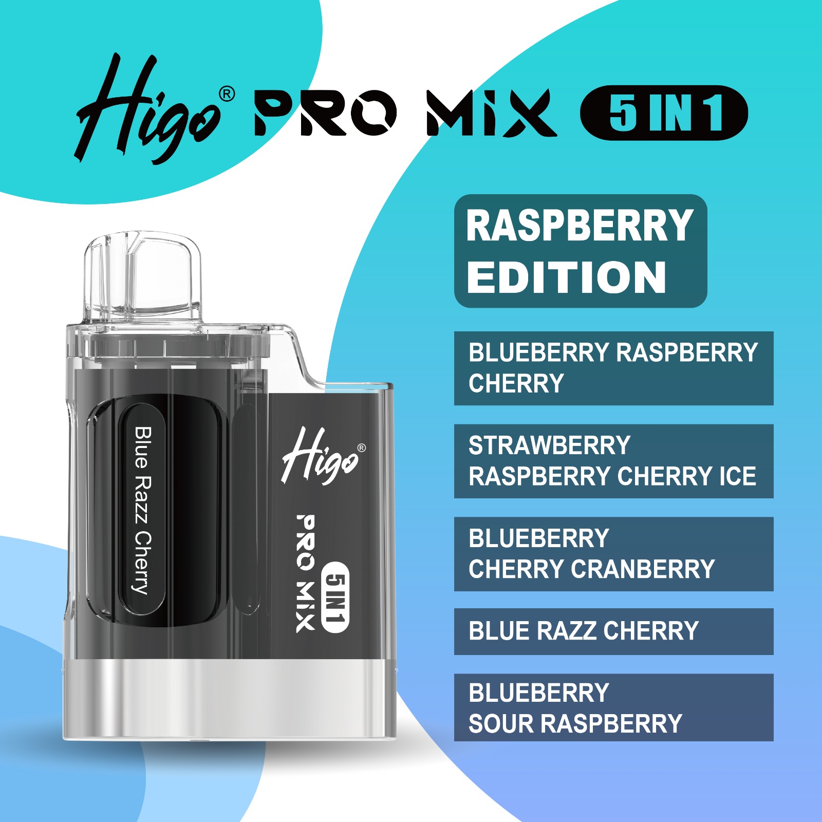 Higo PRO MIX 5 IN 1 - RASPBERRY EDITION - 6000 PUFFS — Buy Online Australia | Buy Vape Online