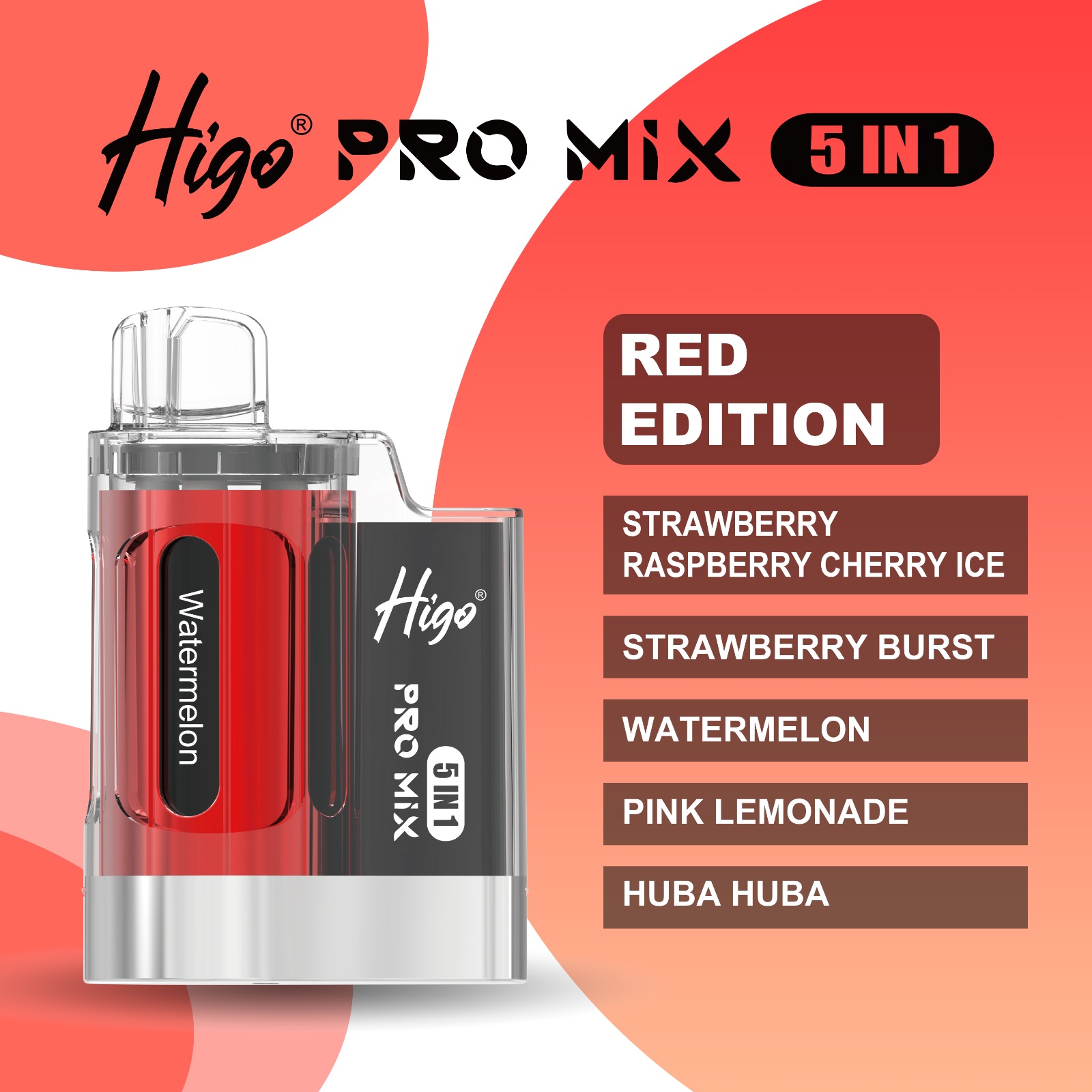 Higo PRO MIX 5 IN 1 - RED EDITION - 6000 PUFFS — Buy Online Australia | Buy Vape Online