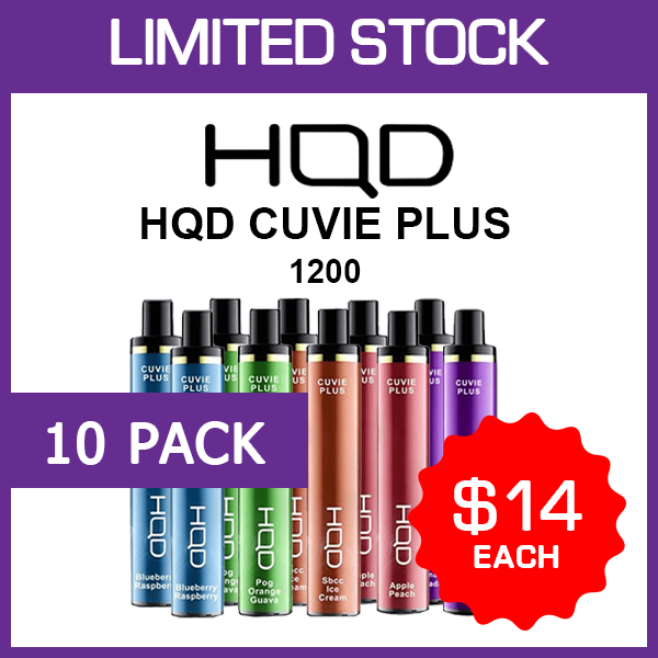 HQD CUVIE PLUS - 1200 PUFFS - 10 PACK — Buy Online Australia | Buy Vape Online