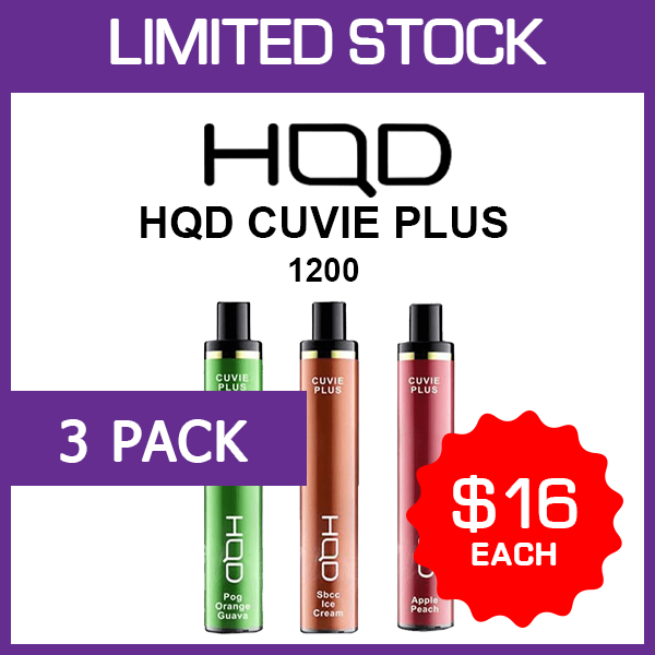 HQD CUVIE PLUS - 1200 PUFFS - 3 PACK — Buy Online Australia | Buy Vape Online