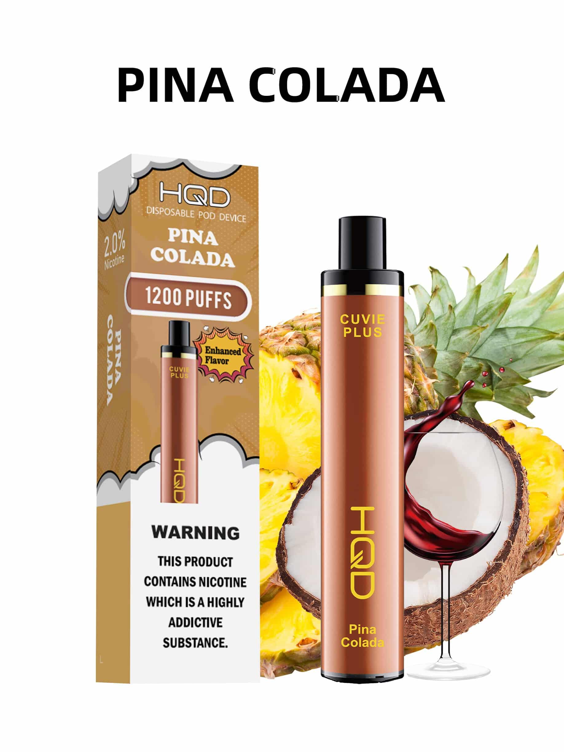 HQD CUVIE PLUS PINA COLADA - 1200 PUFFS — Buy Online Australia | Buy Vape Online