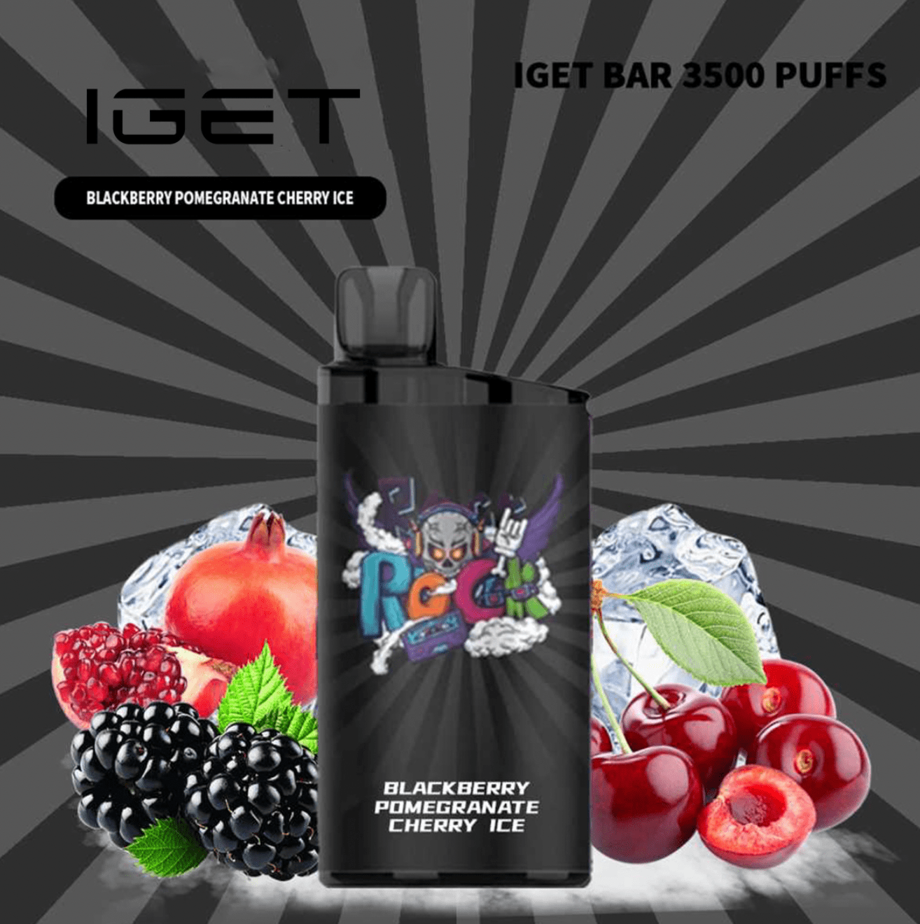IGET BAR BLACKBERRY POMEGRANATE CHERRY ICE - 3500 PUFFS — Buy Online Australia | Buy Vape Online