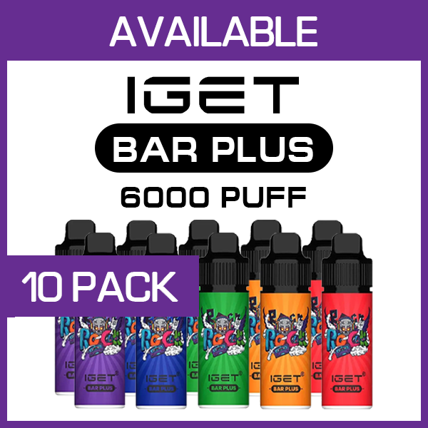 IGET BAR PLUS KIT - 6000 PUFFS - 10 PACK — Buy Online Australia | Buy Vape Online