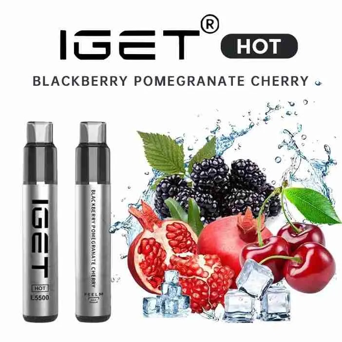 IGET HOT BLACKBERRY POMEGRANATE CHERRY - 5500 PUFFS — Buy Online Australia | Buy Vape Online