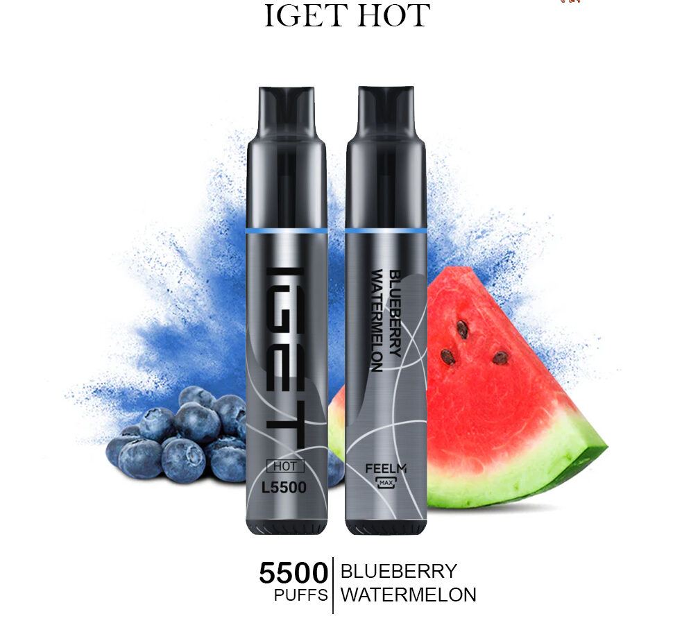 IGET HOT BLUEBERRY WATERMELON - 5500 PUFFSslick — Buy Online Australia | Buy Vape Online