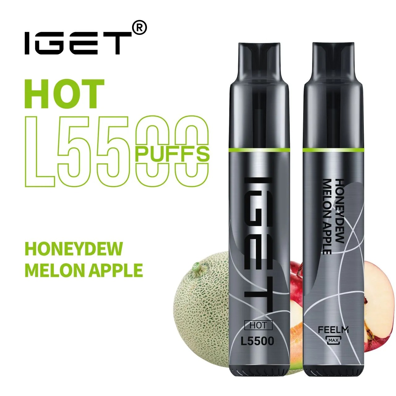 IGET HOT HONEYDEW MELON APPLE - 5500 PUFFS — Buy Online Australia | Buy Vape Online