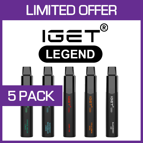 IGET LEGEND - 4000 PUFFS - 5 PACK — Buy Online Australia | Buy Vape Online