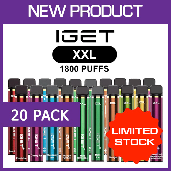 IGET XXL - 1800 PUFFS - 20 PACK — Buy Online Australia | Buy Vape Online