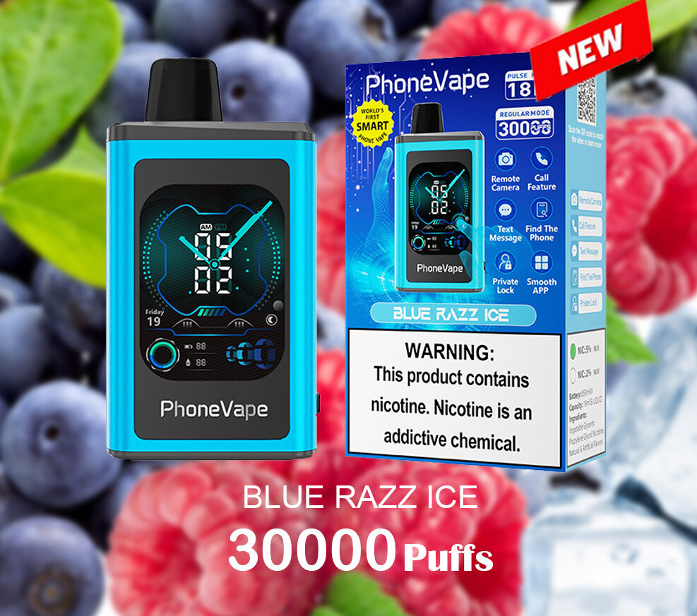 JNR PhoneVape BLUE RAZZ ICE - 30000 PUFFS — Buy Online Australia | Buy Vape Online