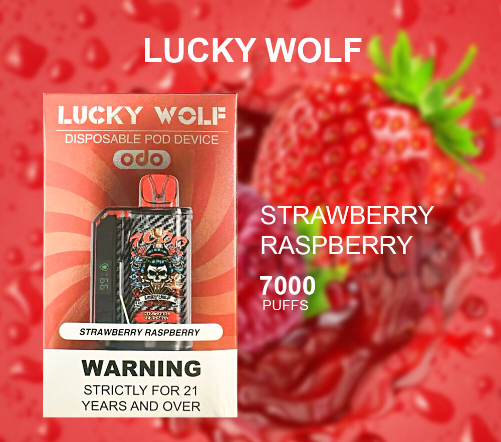 LUCKY WOLF STRAWBERRY RASPBERRY - 7000 PUFFS — Buy Online Australia | Buy Vape Online