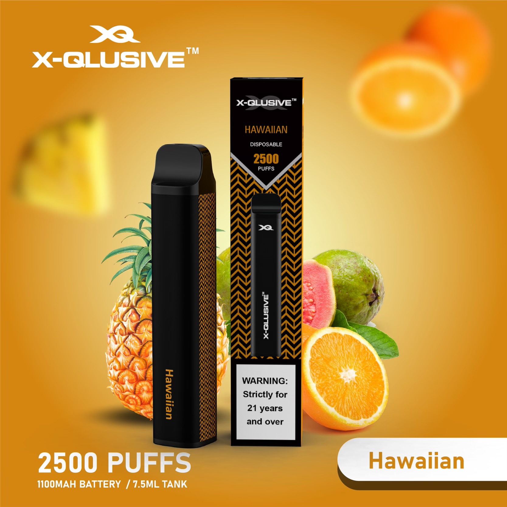 X - QLUSIVE HAWAIIAN - 2500 PUFFS — Buy Online Australia | Buy Vape Online