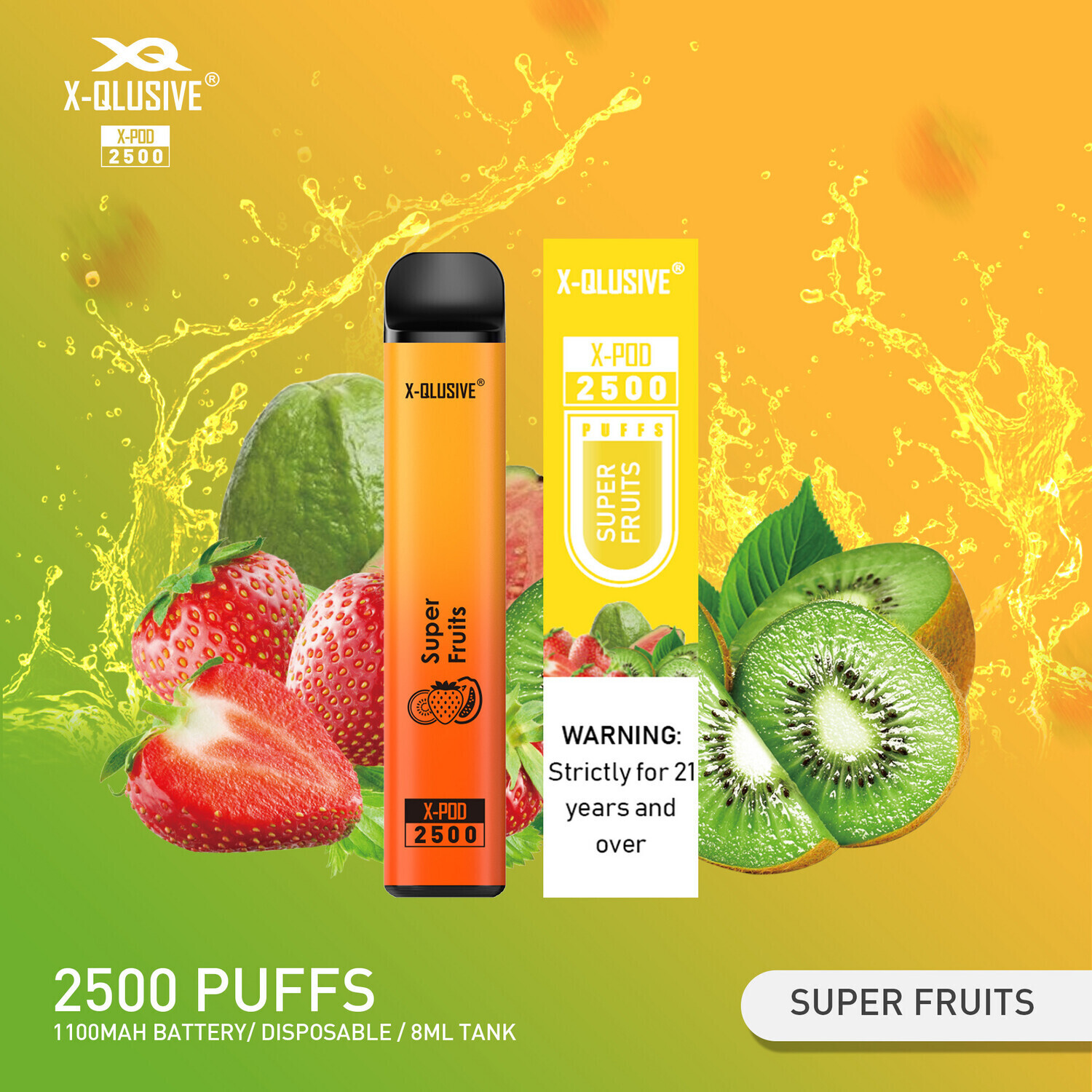 X - QLUSIVE MEGA SUPER FRUIT - 3500 PUFFS — Buy Online Australia | Buy Vape Online