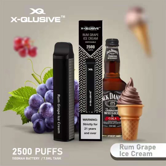 X - QLUSIVE RUM GRAPE ICE CREAM - 2500 PUFFS — Buy Online Australia | Buy Vape Online