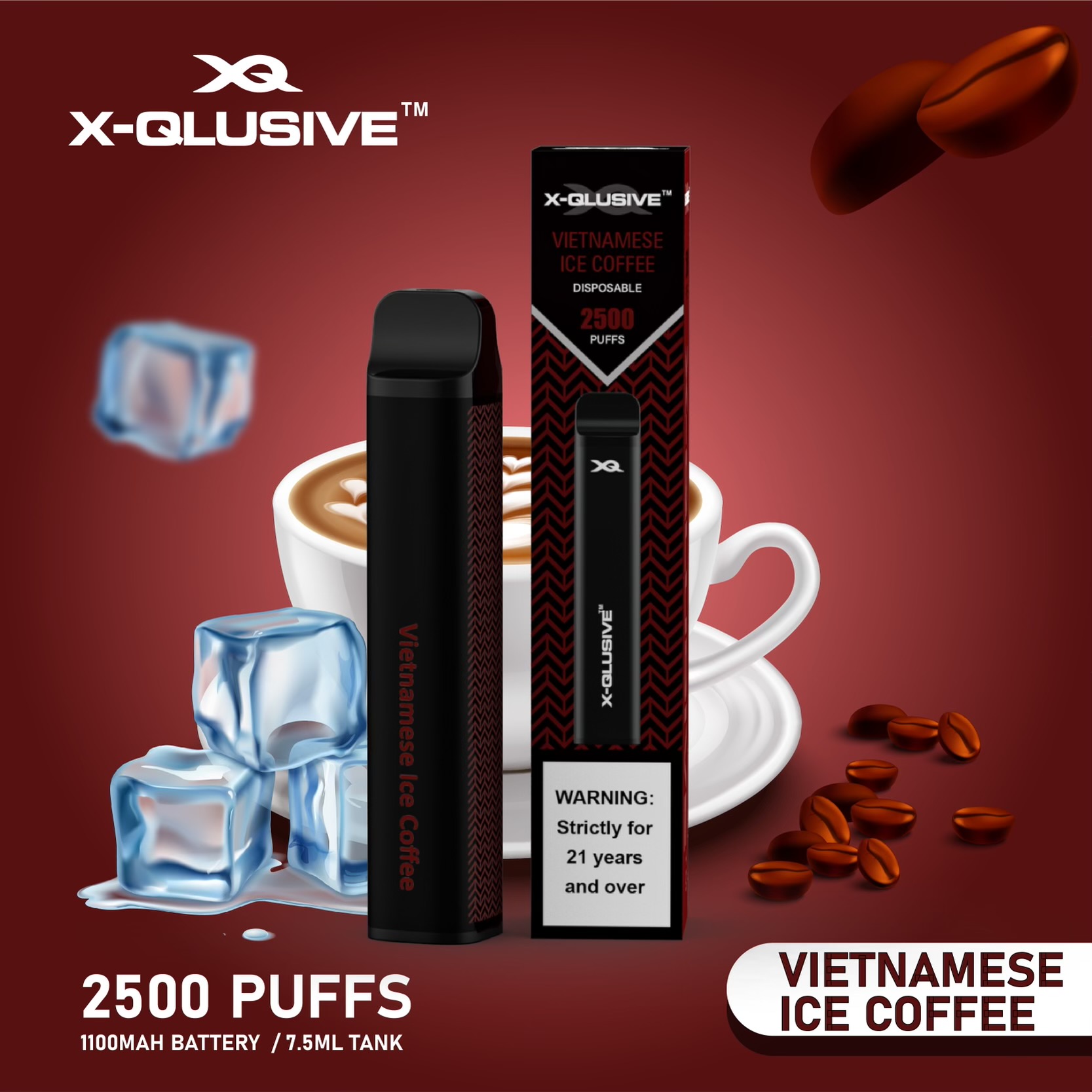 X - QLUSIVE VIETNAMESE ICED COFFEE - 2500 PUFFS — Buy Online Australia | Buy Vape Online