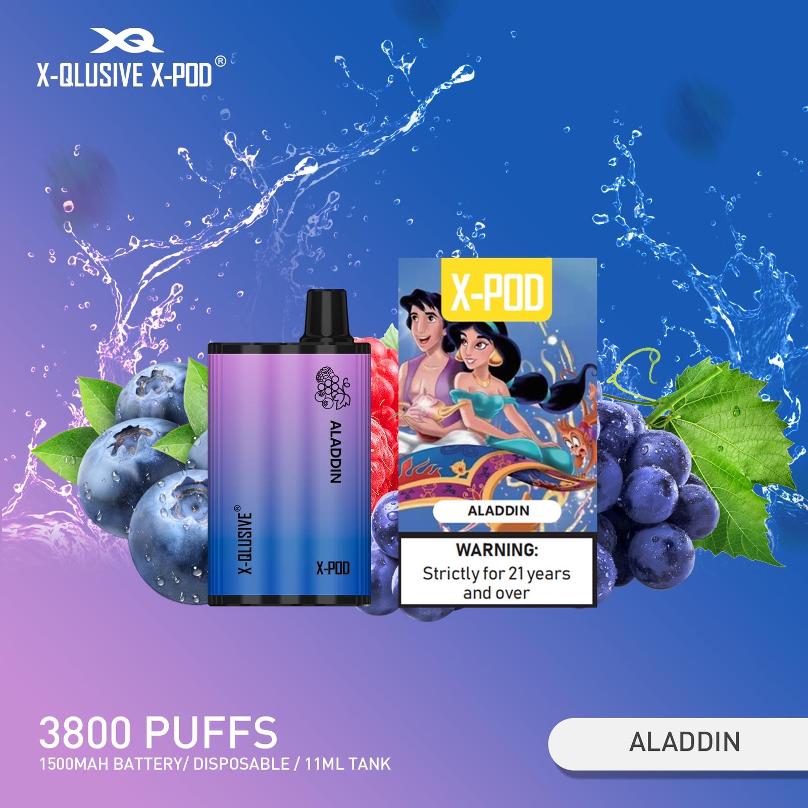 X - QLUSIVE X - POD ALADDIN - 3800 PUFFS — Buy Online Australia | Buy Vape Online