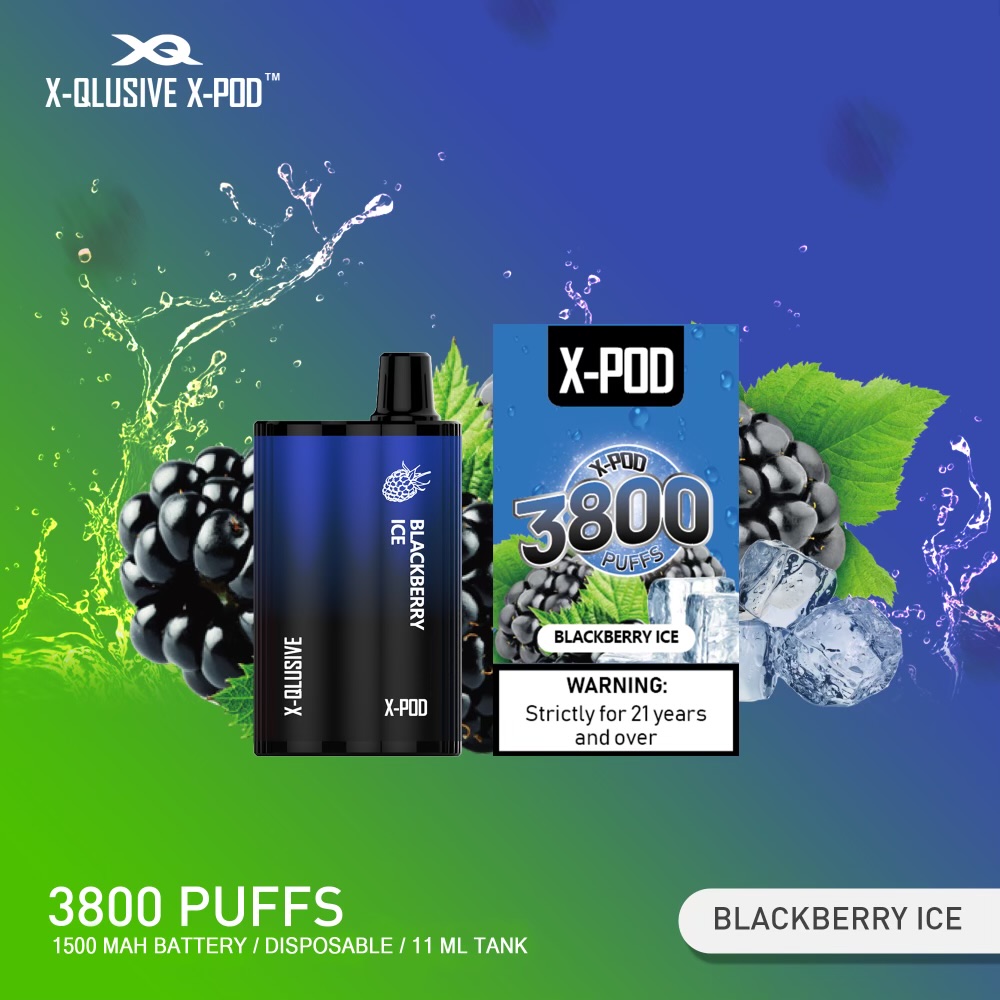 X - QLUSIVE X - POD BLACKBERRY ICE - 3800 PUFFS — Buy Online Australia | Buy Vape Online