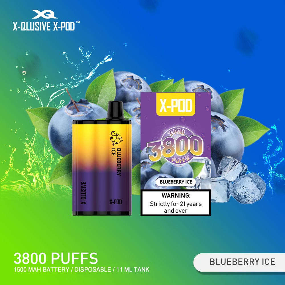 X - QLUSIVE X - POD BLUEBERRY ICE - 3800 PUFFS — Buy Online Australia | Buy Vape Online