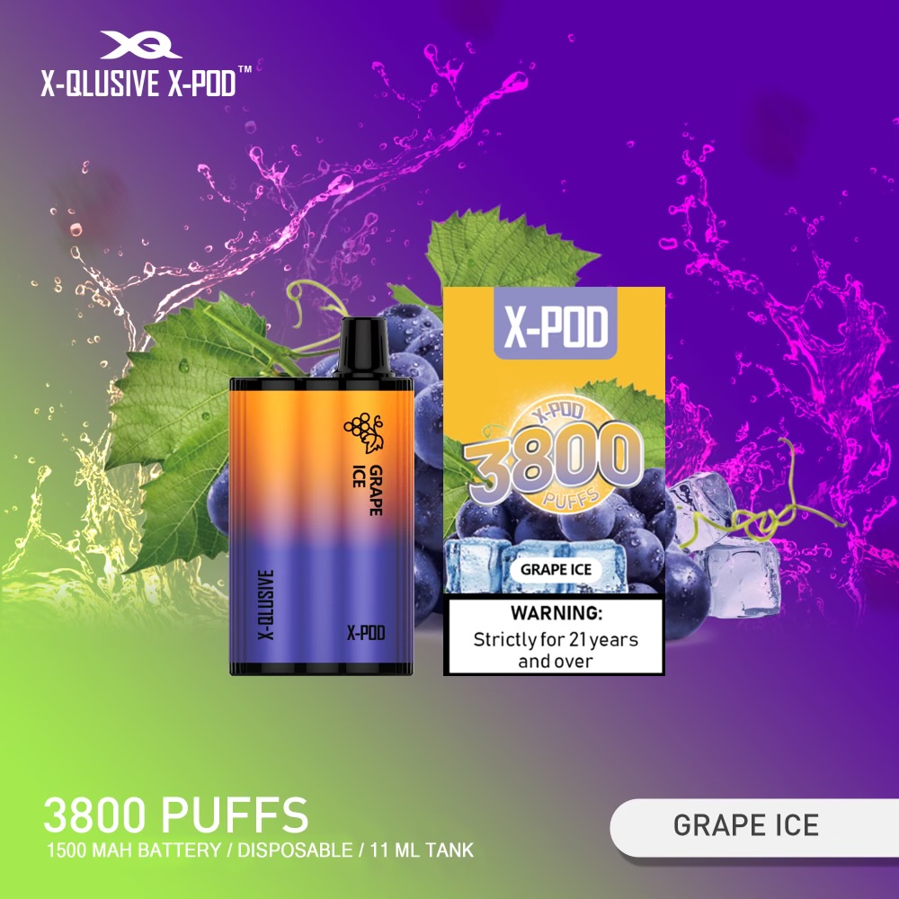 X - QLUSIVE X - POD GRAPE ICE - 3800 PUFFS — Buy Online Australia | Buy Vape Online
