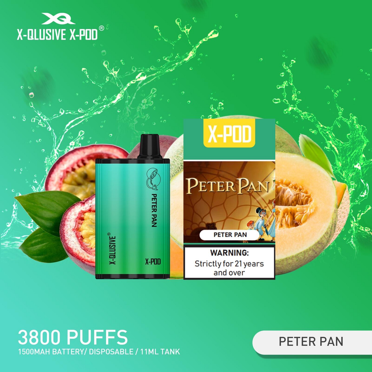 X - QLUSIVE X - POD PETER PAN ICE - 3800 PUFFS — Buy Online Australia | Buy Vape Online