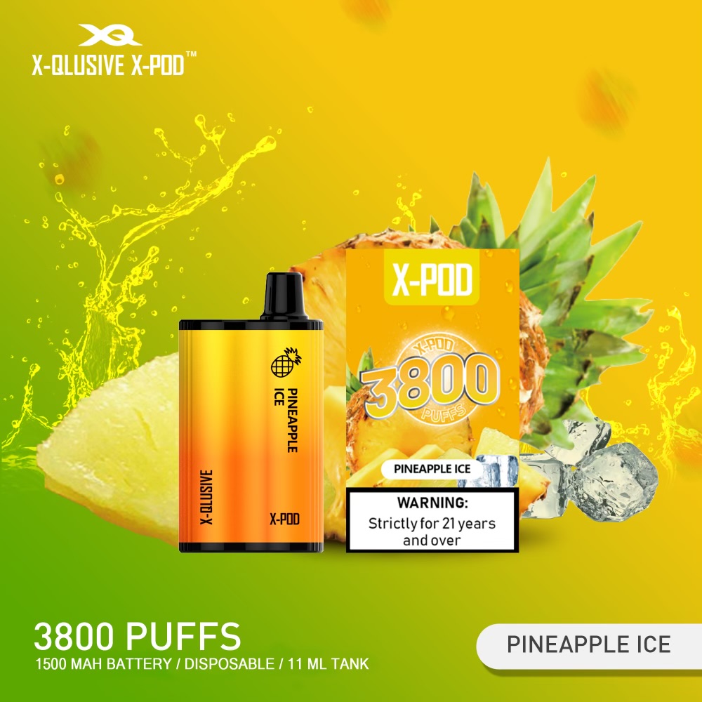 X - QLUSIVE X - POD PINEAPPLE ICE - 3800 PUFFS — Buy Online Australia | Buy Vape Online
