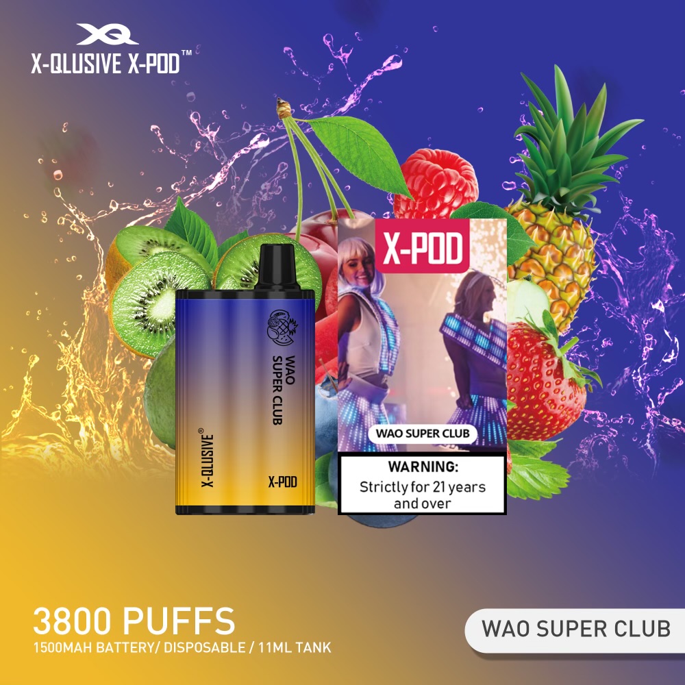 X - QLUSIVE X - POD WAO SUPER CLUB (Mixed Fruits Ice) - 3800 PUFFS — Buy Online Australia | Buy Vape Online