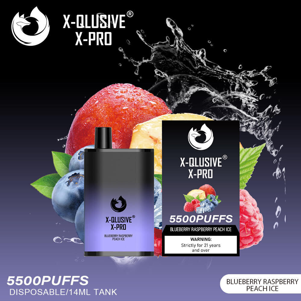 X - QLUSIVE X - PRO BLUEBERRY RASPBERRY PEACH - 5500 PUFFS — Buy Online Australia | Buy Vape Online